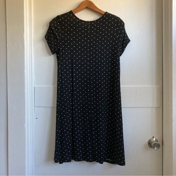 bnwt black and white polka dot stretch tshirt dress | size small - Picture 4 of 7